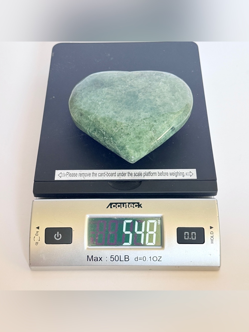 Stunning Green Strawberry Quartz Heart Polished Crystal Paperweight 1.2lb 4.5” - Picture 14 of 14